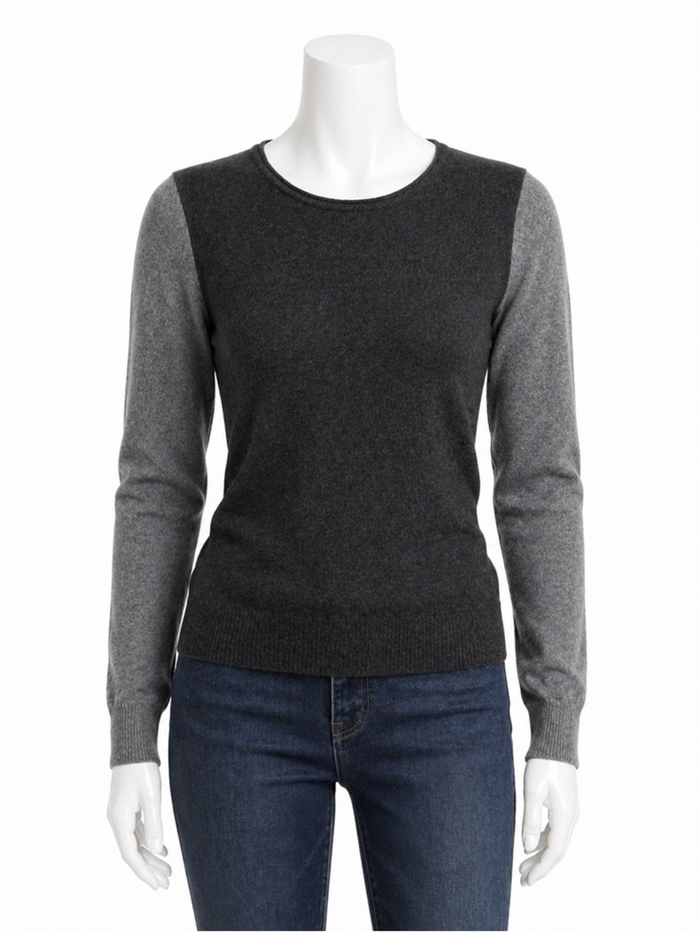 Club Monaco 100% Cashmere Two Tone Grey  Sweater Sz XS